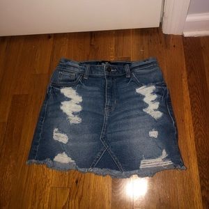 Hollister high rise jean skirt